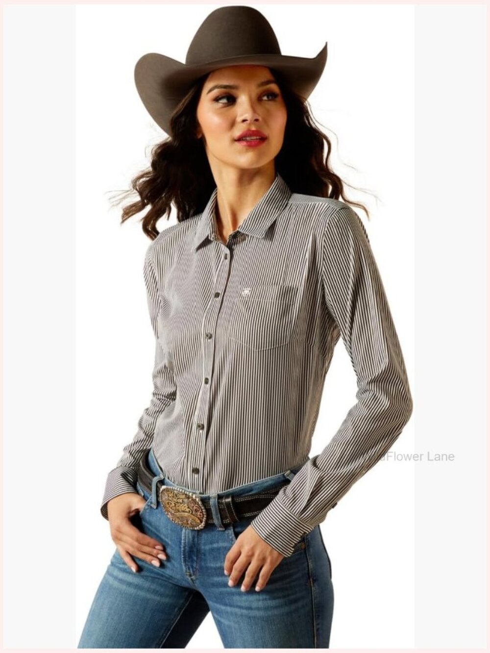 Long Sleeve Striped Performance Stretch Shirt With Upf Protection
